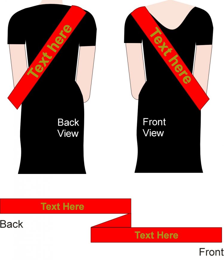 Personalised Sash - printed on the Front and Back