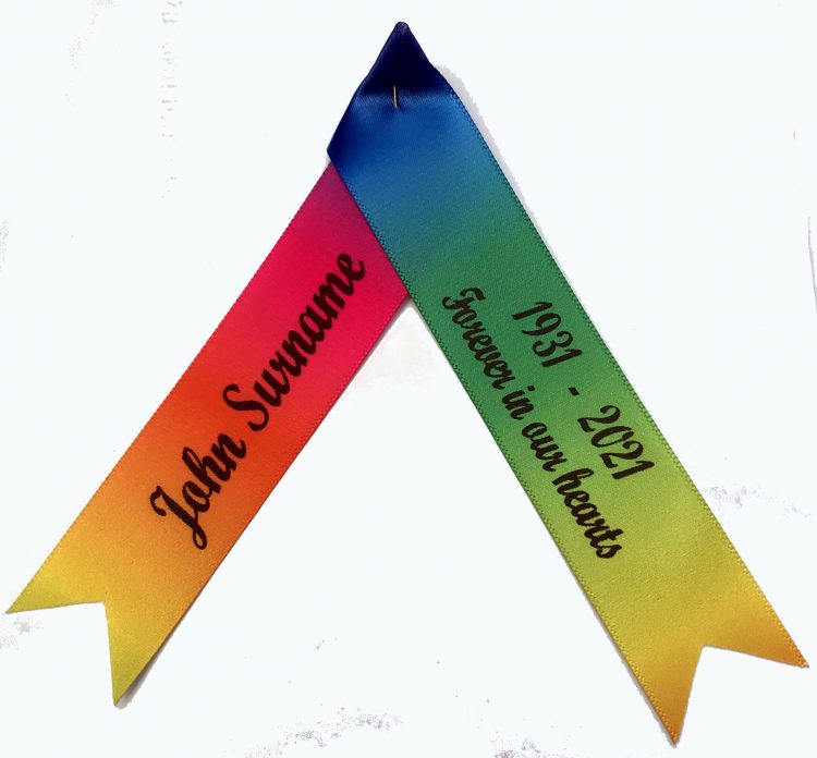 Funeral or Memorial Ribbons 25mm - with attachments - Image 6