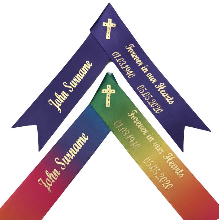 Funeral or Memorial Ribbons 25mm - with attachments - Image 14