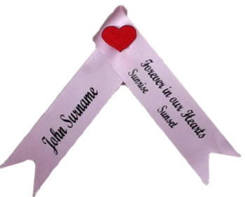Funeral or Memorial Ribbons 25mm - with attachments - Image 5