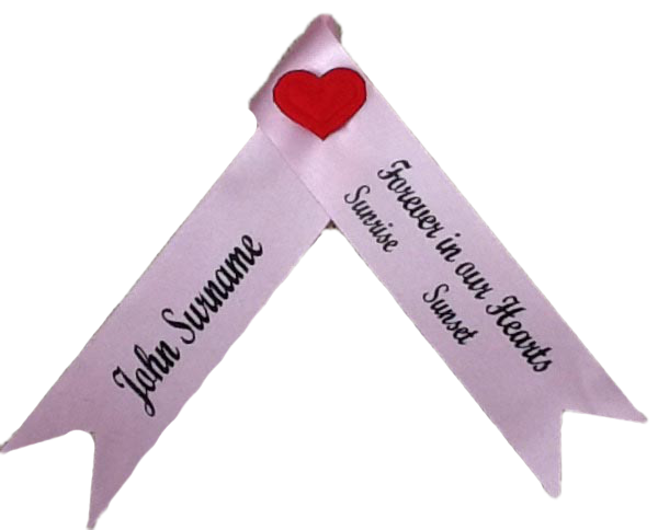 Funeral or Memorial Ribbons 25mm - with attachments - Image 5