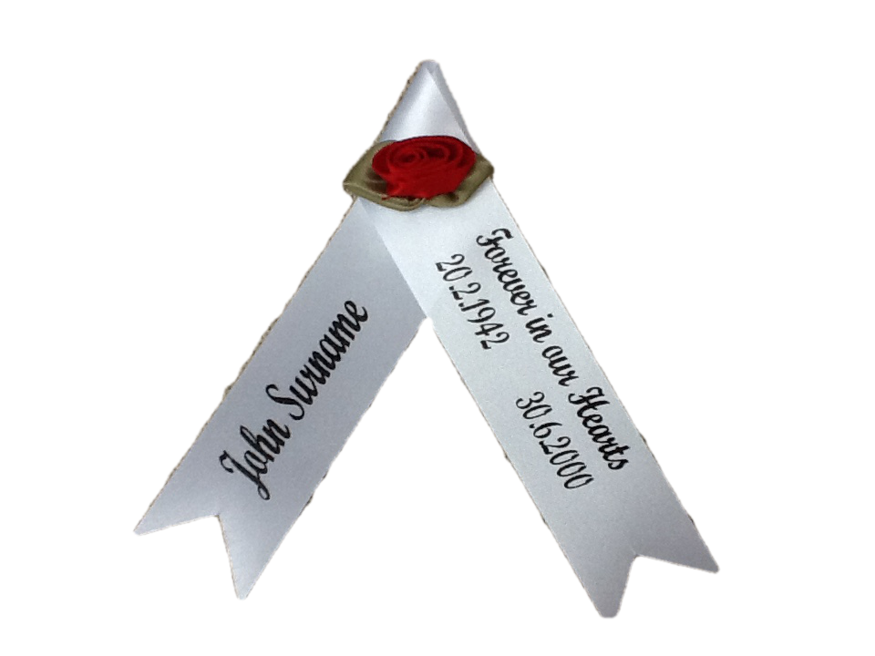 Funeral or Memorial Ribbons 25mm - with attachments - Image 13